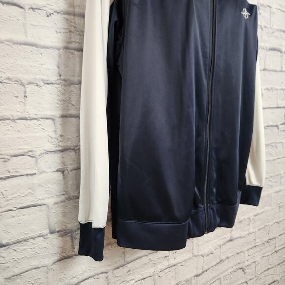 NordicTrack Jacket Mens Size Large Navy White Color Block Full Zip - Picture 4 of 14